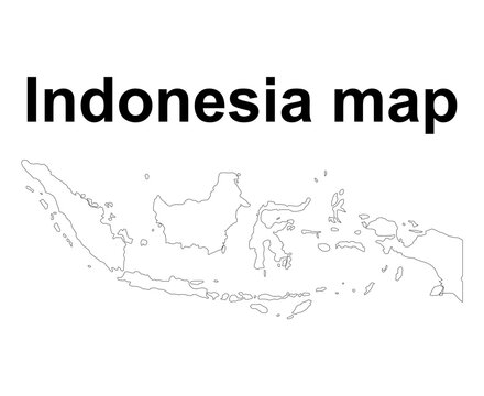 Indonesia detailed map shape, Flat web graphic concept icon symbol vector illustration
