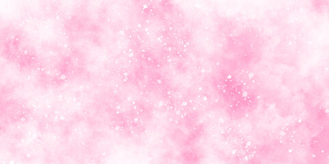 beautiful pink watercolor background with various bokeh surrounding randomly, blurry and empty smooth pink abstract background with bubbles, soft pink texture with smoke and clouds.
