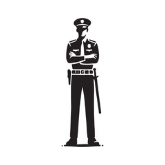 Adobe Illustrator Artwork Police Officer in Formal Uniform