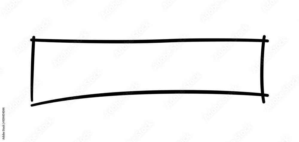 Poster free hand drawn rectangle frame. doodle rectangular shape. scribble pencil square text box. doodle h