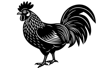  Cute Rooster silhouette minimalistic vector art illustration