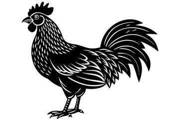  Cute Rooster silhouette minimalistic vector art illustration