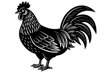  Cute Rooster silhouette minimalistic vector art illustration