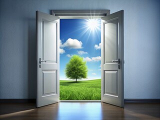 The open door signifies new beginnings, growth, and boundless possibilities, marking the path to achieving success in
