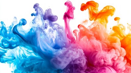 Fototapeta premium Vibrant Swirls of Color, a dynamic explosion of bold blues, fiery oranges, and passionate pinks blend seamlessly, creating a mesmerizing visual dance of fluidity and movement.