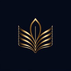 Obraz premium Golden Leaf Logo Design Elegant Minimalist Business Brand Symbol