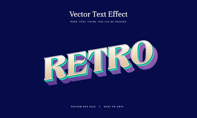 Fototapeta premium Retro vintage text effect editable color