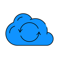 sync file with cloud line icon vector. sync file with cloud sign. isolated symbol illustration