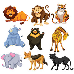 Lion,dog,Tiger,pet,cat animal vector set 