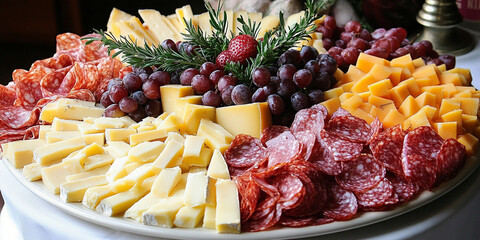 Gourmet Cheese Platter with Assorted Meats