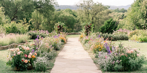 Floral Garden Pathway in Bloom