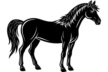  Cute Handsome Horse silhouette minimalistic vector art illustration 