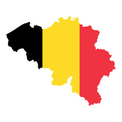 Obraz premium Belgium map symbol shape, travel web flat concept icon vector illustration