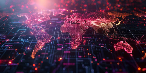 Dynamic digital infographic, animated graphs and real-time statistics, global financial data, analytics in motion, gradient background