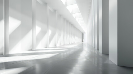 Minimalist abstract background, delicate silver rays, clean white interior wall.