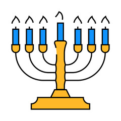 hanukkah holiday line icon vector. hanukkah holiday sign. isolated symbol illustration