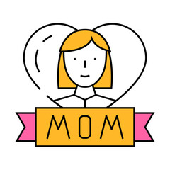 mothers day line icon vector. mothers day sign. isolated symbol illustration