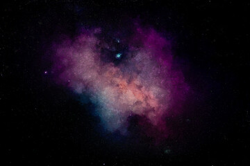 Fototapeta premium Watercolor Painting of a Starlit Sky and Fantasy Nebula