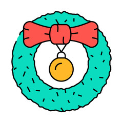 christmas holiday line icon vector. christmas holiday sign. isolated symbol illustration