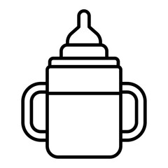 Baby cup black outline icon