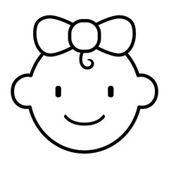Baby girl black outline icon