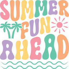 summer retro groovy t shirt design