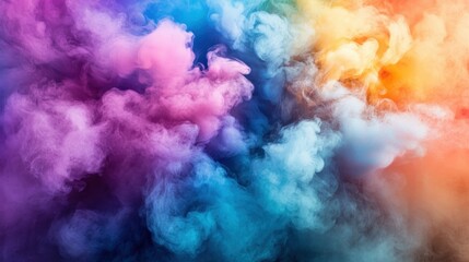 Abstract Colorful Smoke Pattern Against a Dark Background