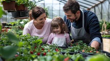The Family Enjoying Gardening Together