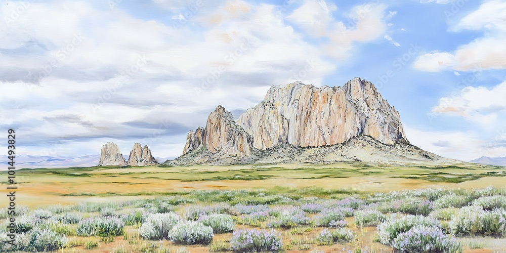 Canvas Prints Shiprock New Mexico Southwestern Desert Landscape 