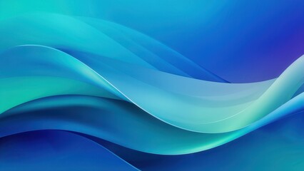 Abstract waves in shades of blue create a soothing, fluid design.
