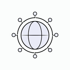 International Icon. Global Networking Symbol - Vector, Sign for Design, Presentation, Website or Apps Elements.
