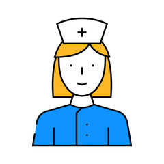 nurse medical worker line icon vector. nurse medical worker sign. isolated symbol illustration
