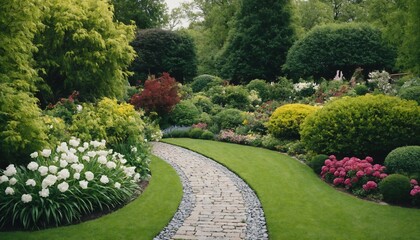Fototapeta premium A Well Maniucred Garden with A Path