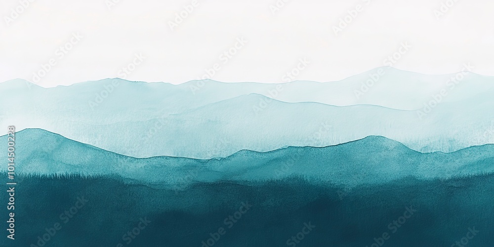 Canvas Prints Minimalistic watercolor landscape background. Simple watercolor landscape painting.  