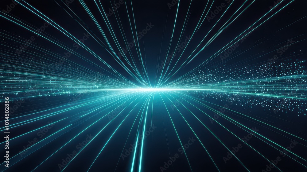 Poster Abstract representation of light rays converging towards a central point, creating a dynamic effect.