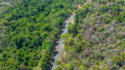 Fototapeta premium Aerial view Phuoc Buu Nature Reserve at Ba Ria Vung Tau. Concept travel trip in Vietnam nature beautiful landmark.