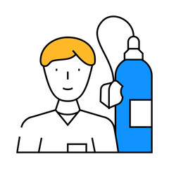 Obraz premium anesthetist doctor line icon vector. anesthetist doctor sign. isolated symbol illustration