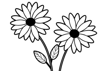 
daisy flower silhouette vector, daisy flower outline vector illustration
