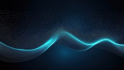 Abstract digital wave with dots, representing data flow and technology.