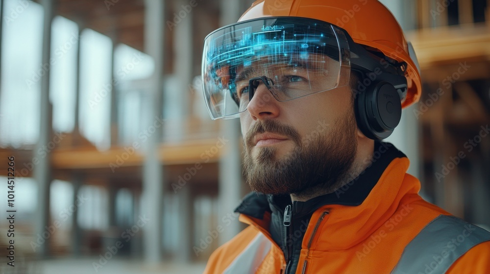 Poster Construction Worker Using Augmented Reality Headset