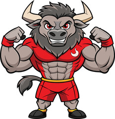 muscular wolf Vector