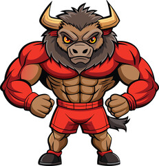 muscular wolf Vector