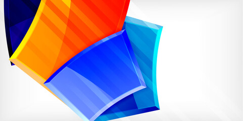 Fototapeta premium Colorful geometric abstract shapes. Illustration For Wallpaper, Banner, Background, Card, Book Illustration, landing page