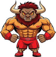 muscular wolf Vector