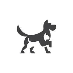 Dog logo design vector illustration. Dog head icon symbol. Dog Vector symbol, Love dog logo design vector
