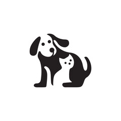 Dog logo design vector illustration. Dog head icon symbol. Dog Vector symbol, Love dog logo design vector
