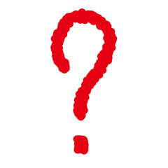 手書きのシンプルな赤いはてなマーク