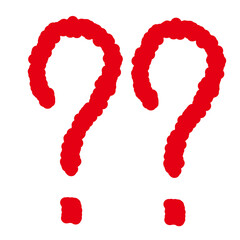 手書きのシンプルな赤いはてなマーク ダブルクエスチョンマーク