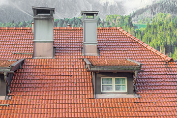 Obraz premium Chimneys on the roof