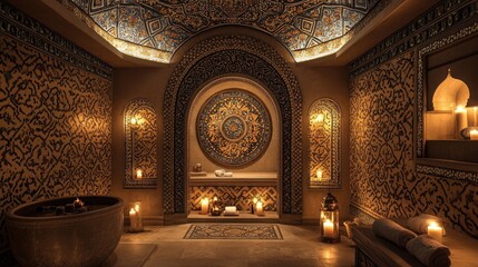 Fototapeta premium A luxurious Mediterranean spa area